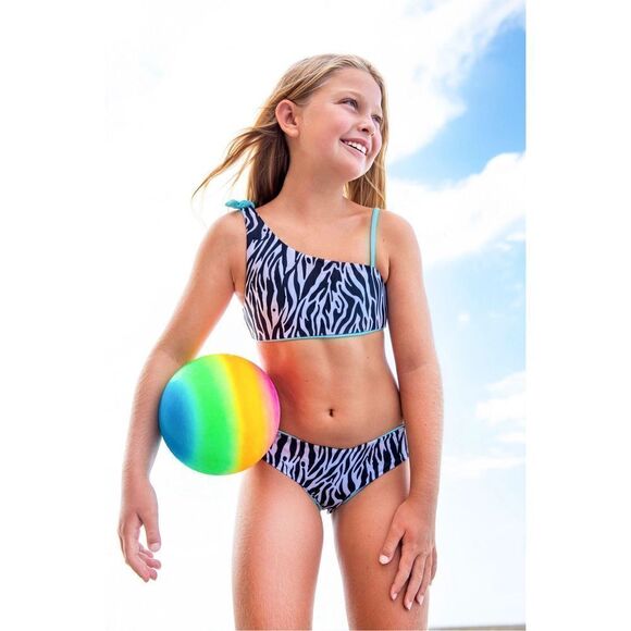 Limeapple NWT SUSANA Reversible Leopard Bikini Swimsuit Girls 14 - Picture 1 of 4